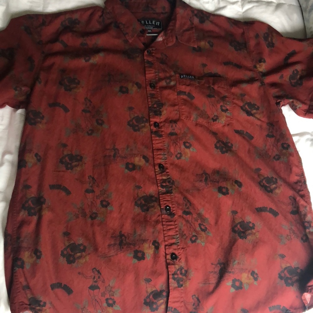 Hula Girl Surf Bowling Shirt Hawaiian Style XXL